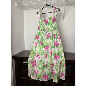 Torrid Midi Poplin Tiered Ruffle Strap Dress Floral NWT